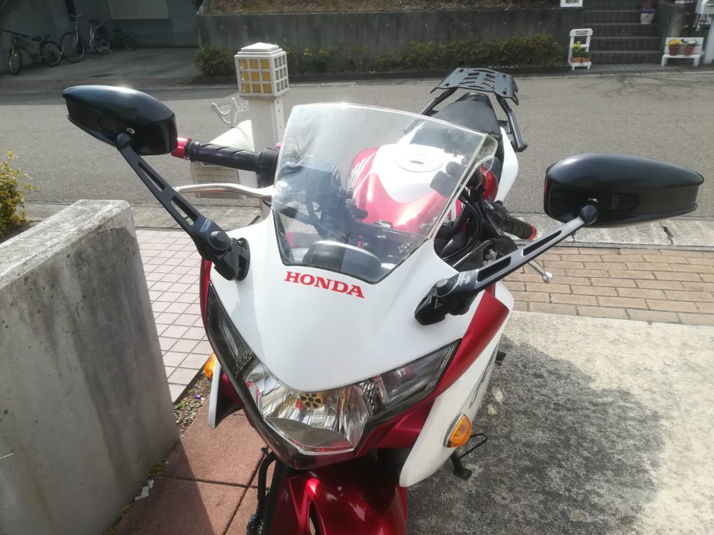 Cbr250rのミラー交換 海とバイクと日本一周 Go Around Japan